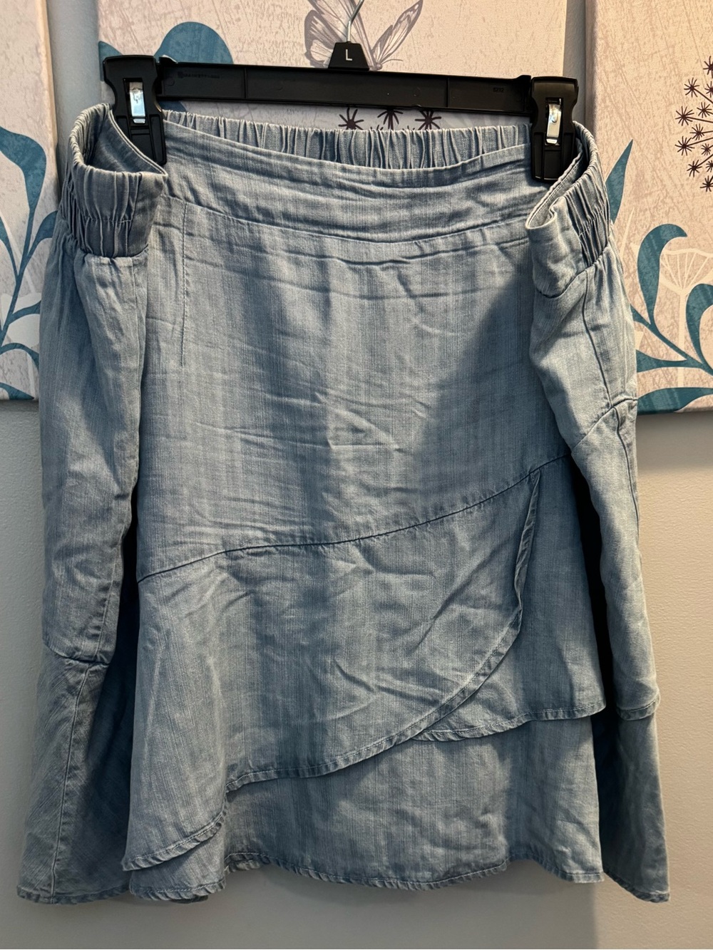 Plus Size Light Blue Tiered Denim Skirt - Women Cato Sz 22/24